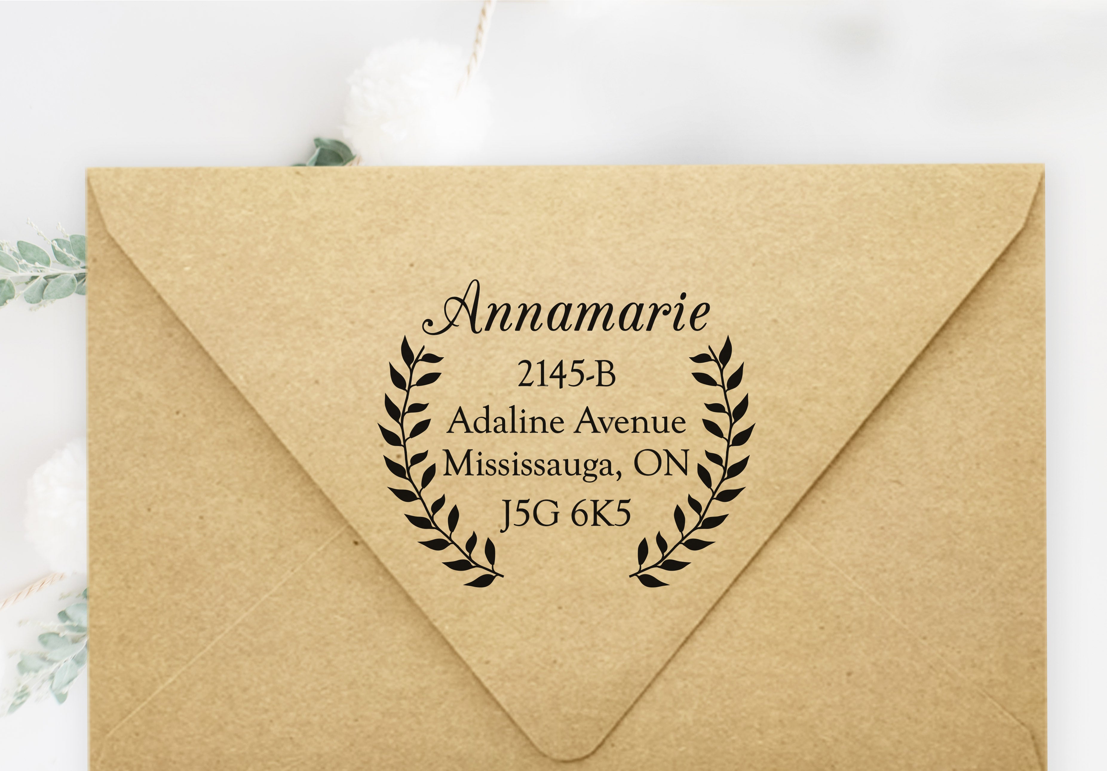 Laurel Address Stamp