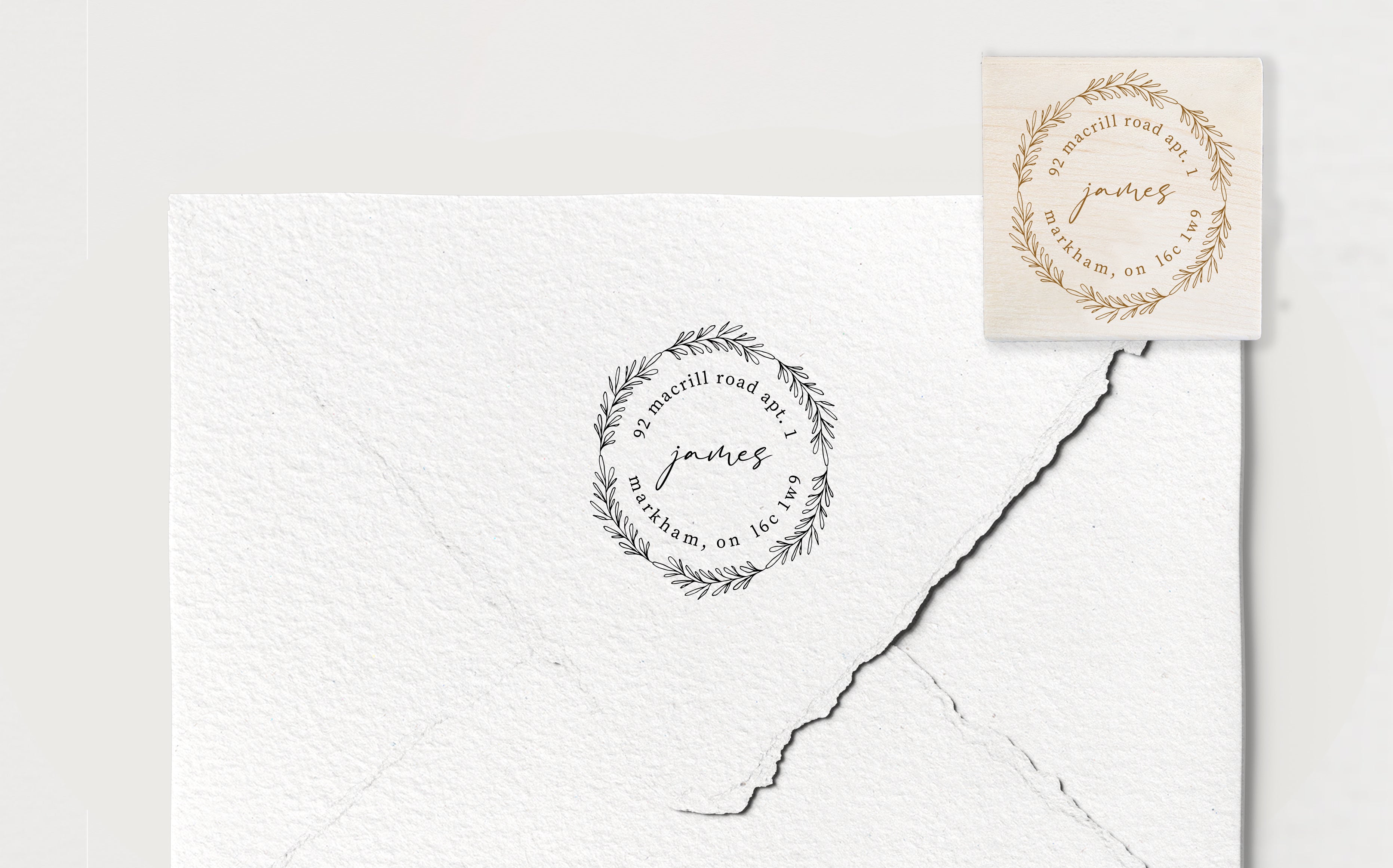 James Wreath Address Stamp