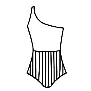 Wax Seal - One Shoulder Maillot