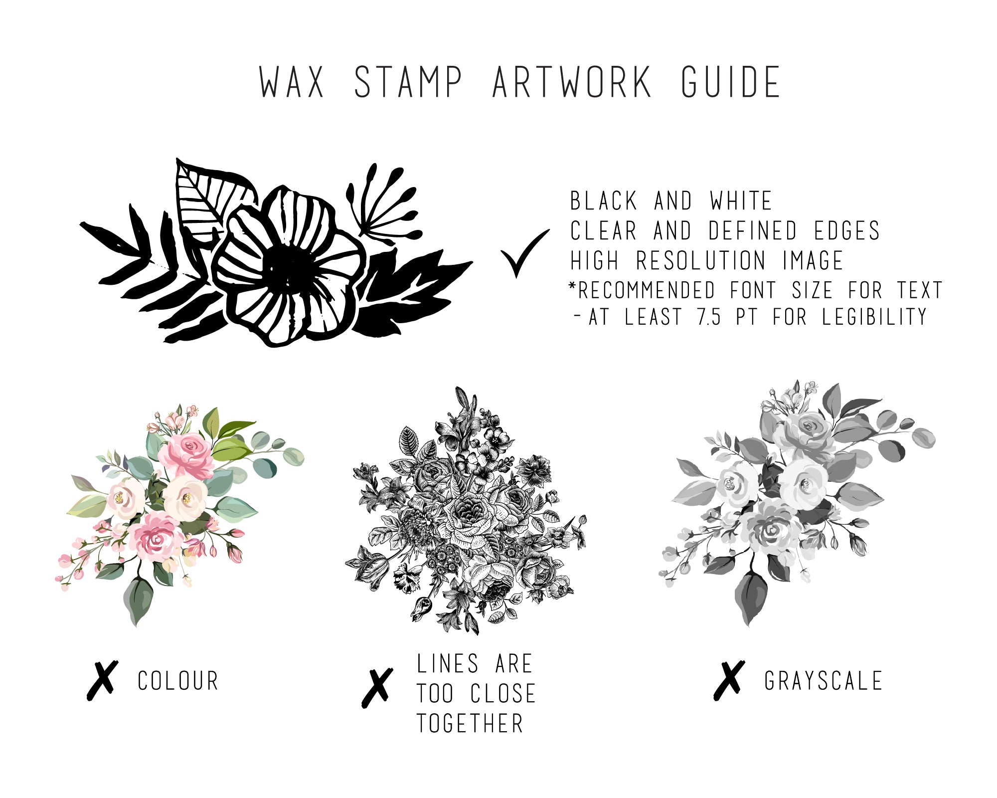 Wax stamp artwork guide
