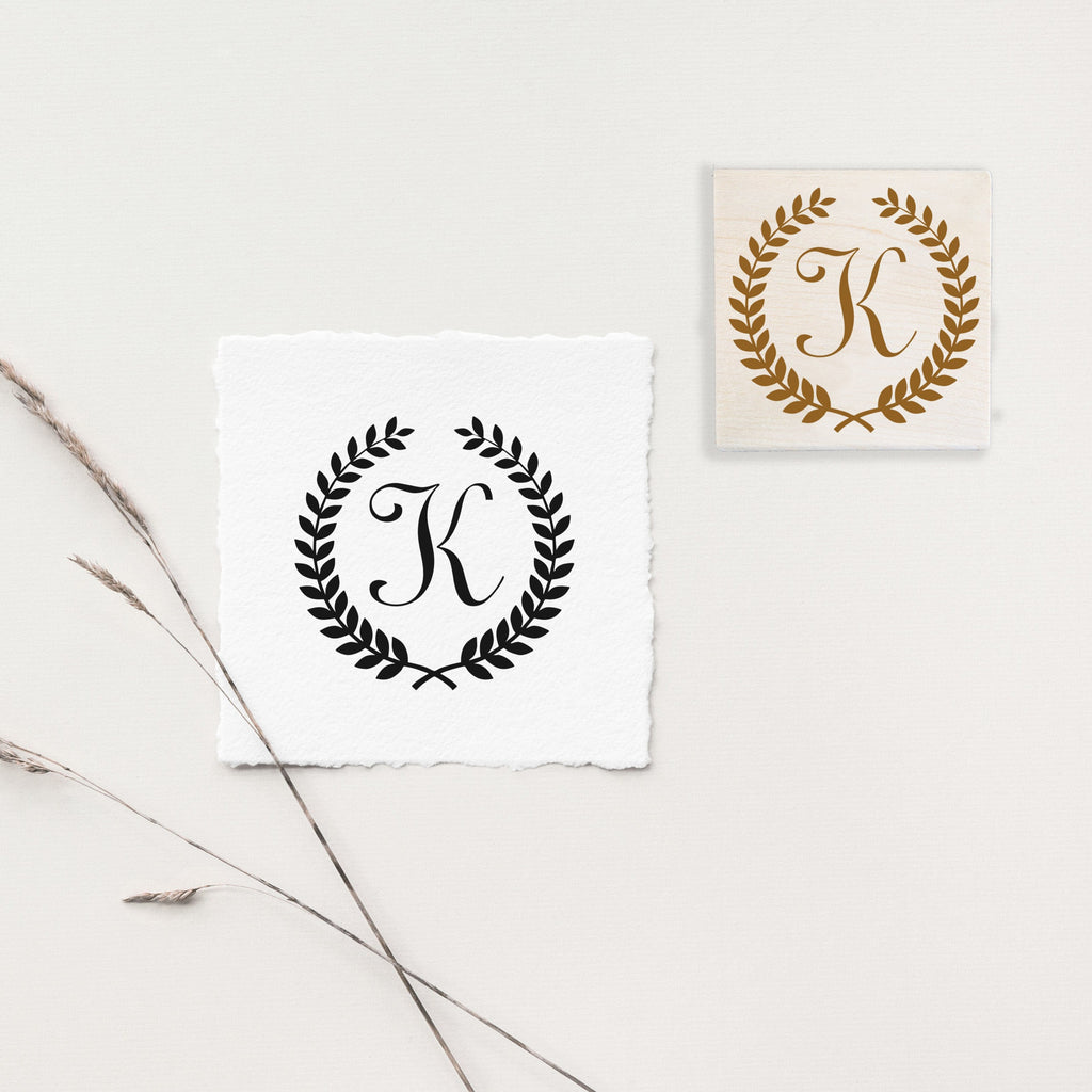 Stamp - Wreath Initial