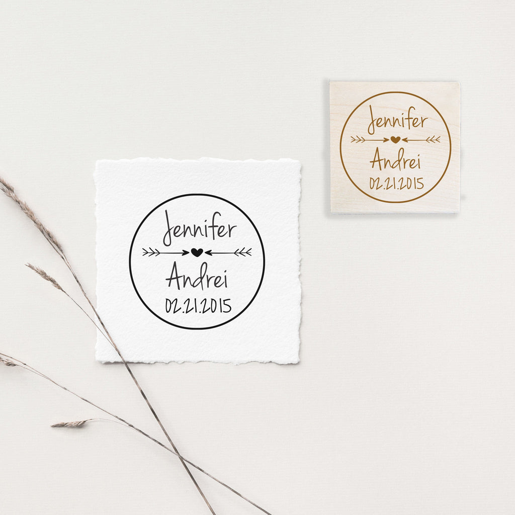 Heart and Arrows Wedding Stamp