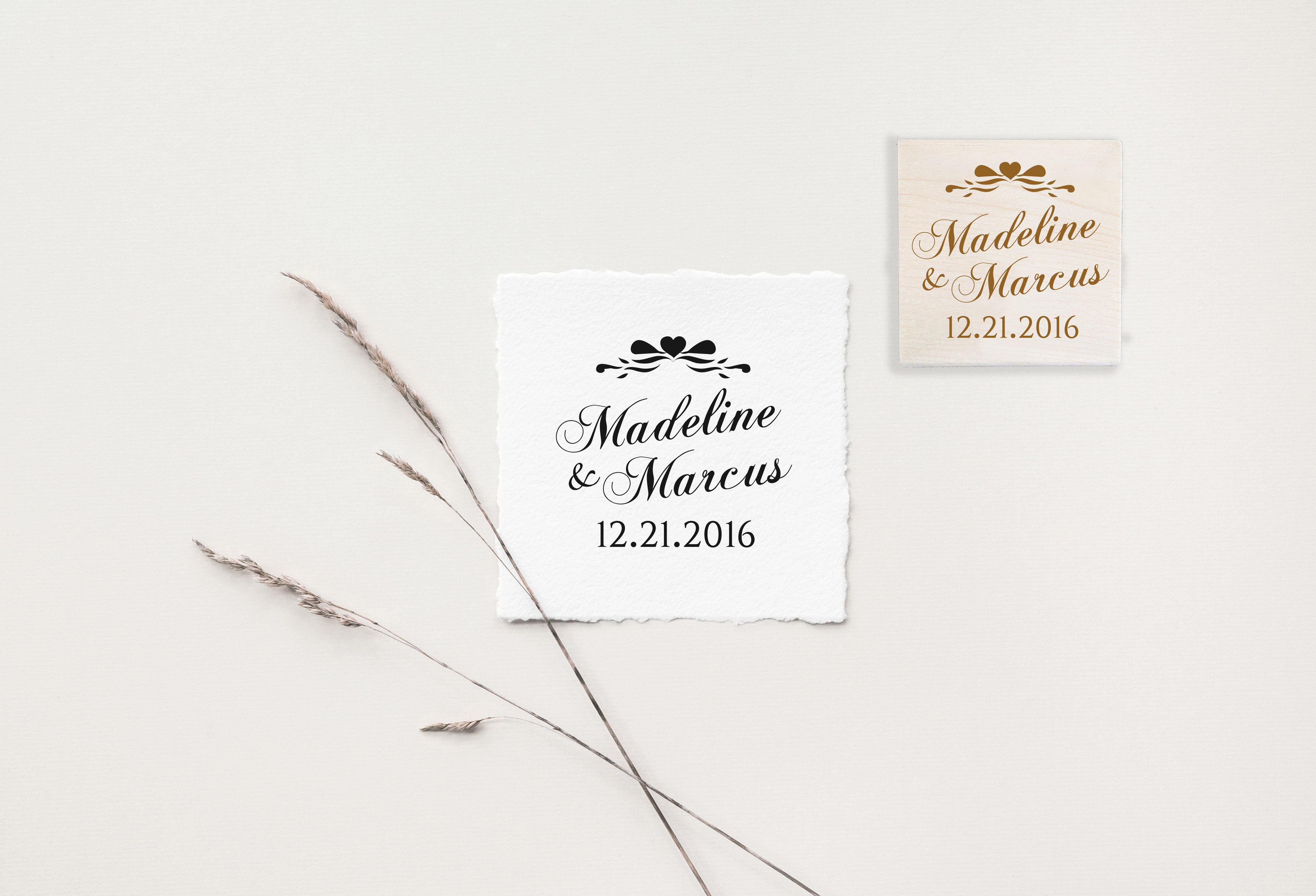 Madeline Ribbon Wedding Stamp