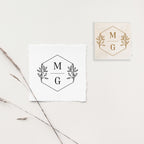 Stamp - Hexagonal Botanical Initials