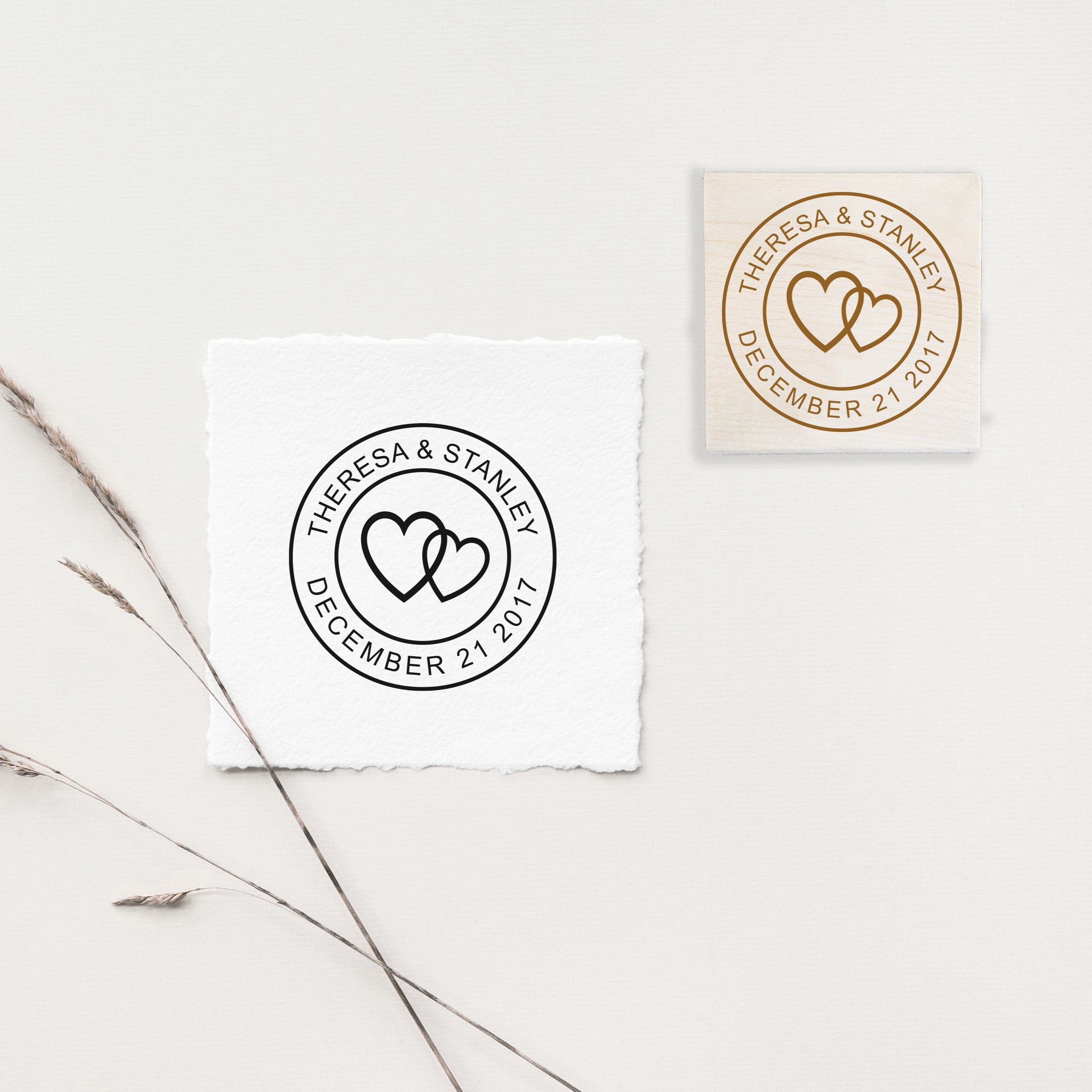 Entwined Hearts Wedding Stamp