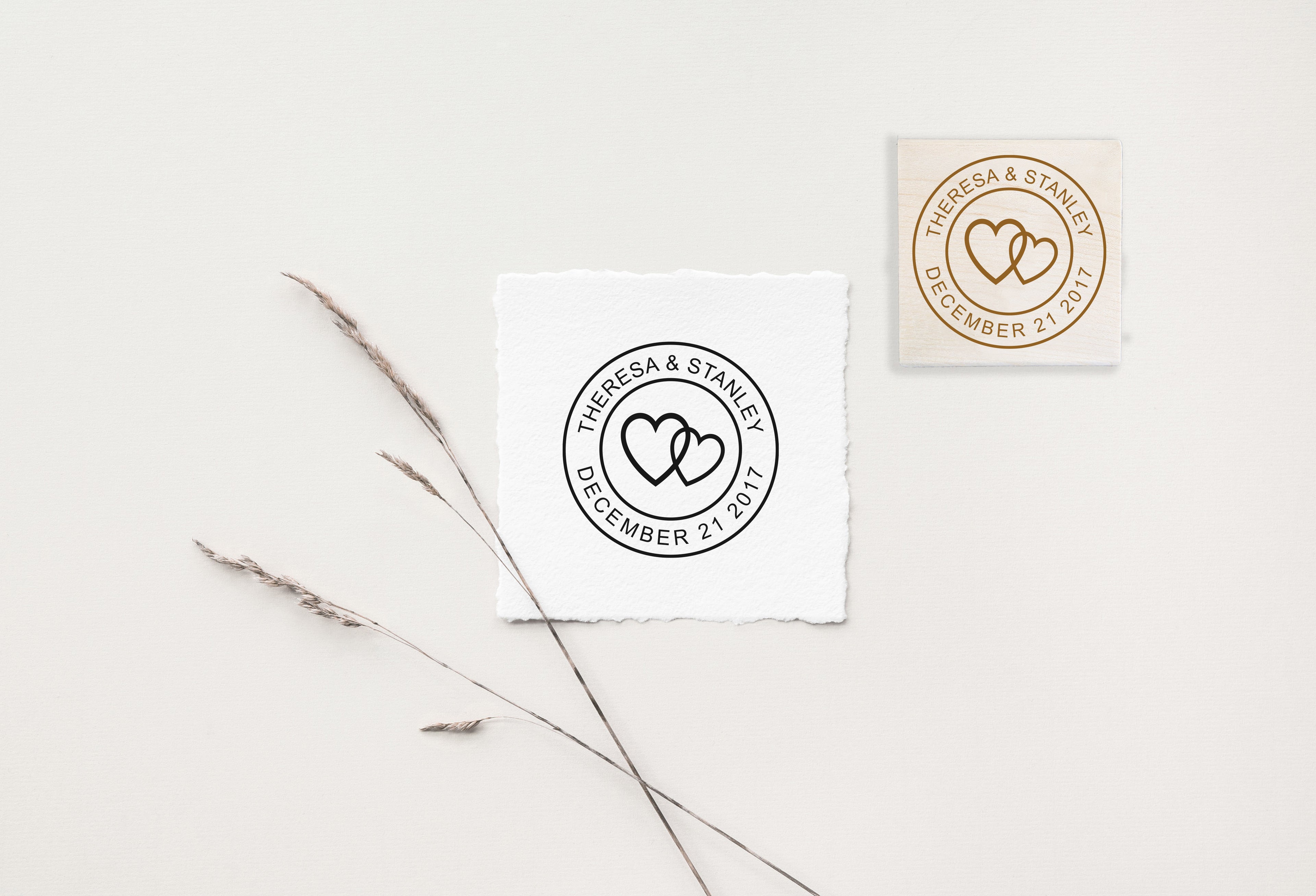 Entwined Hearts Wedding Stamp