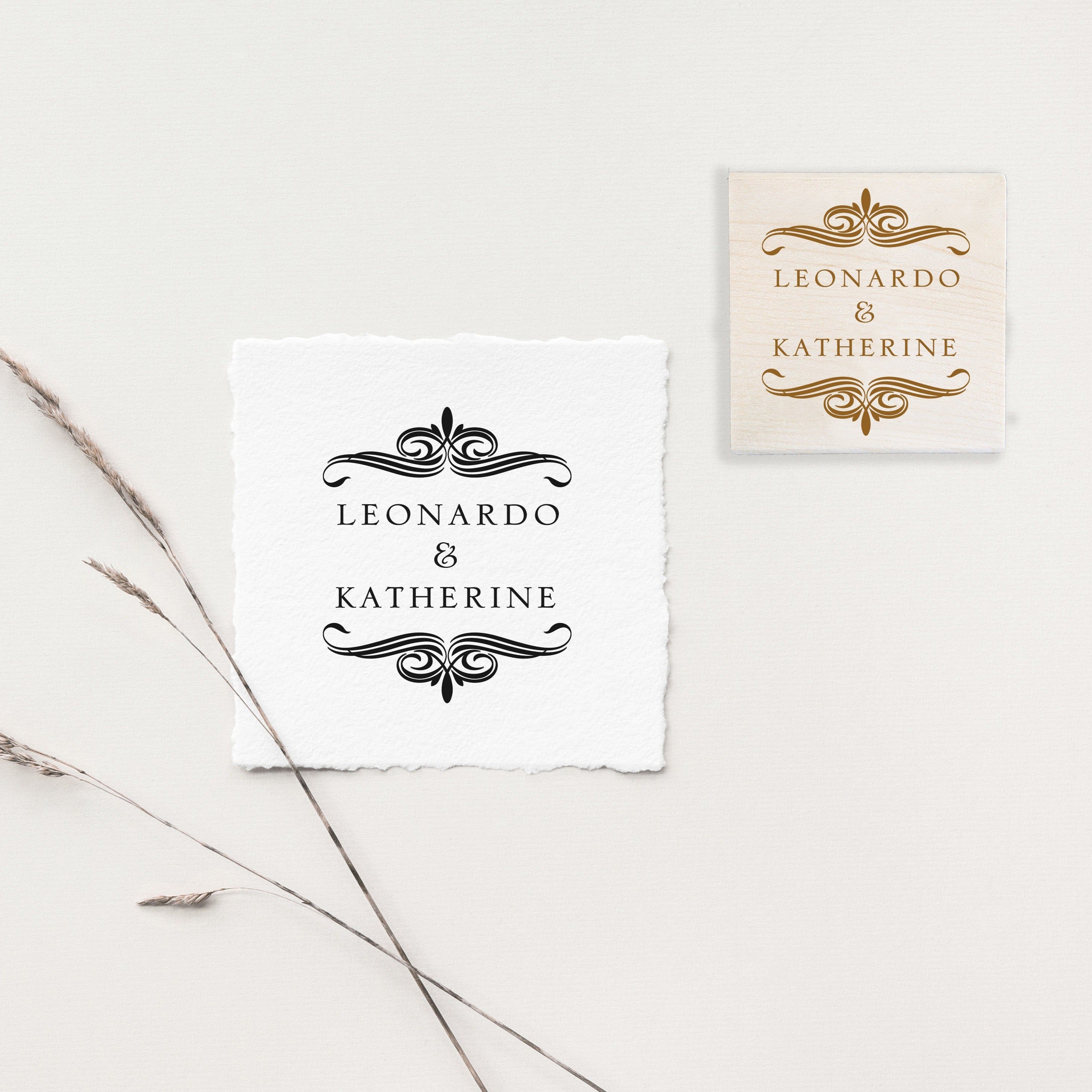 Vintage Borders Wedding Stamp