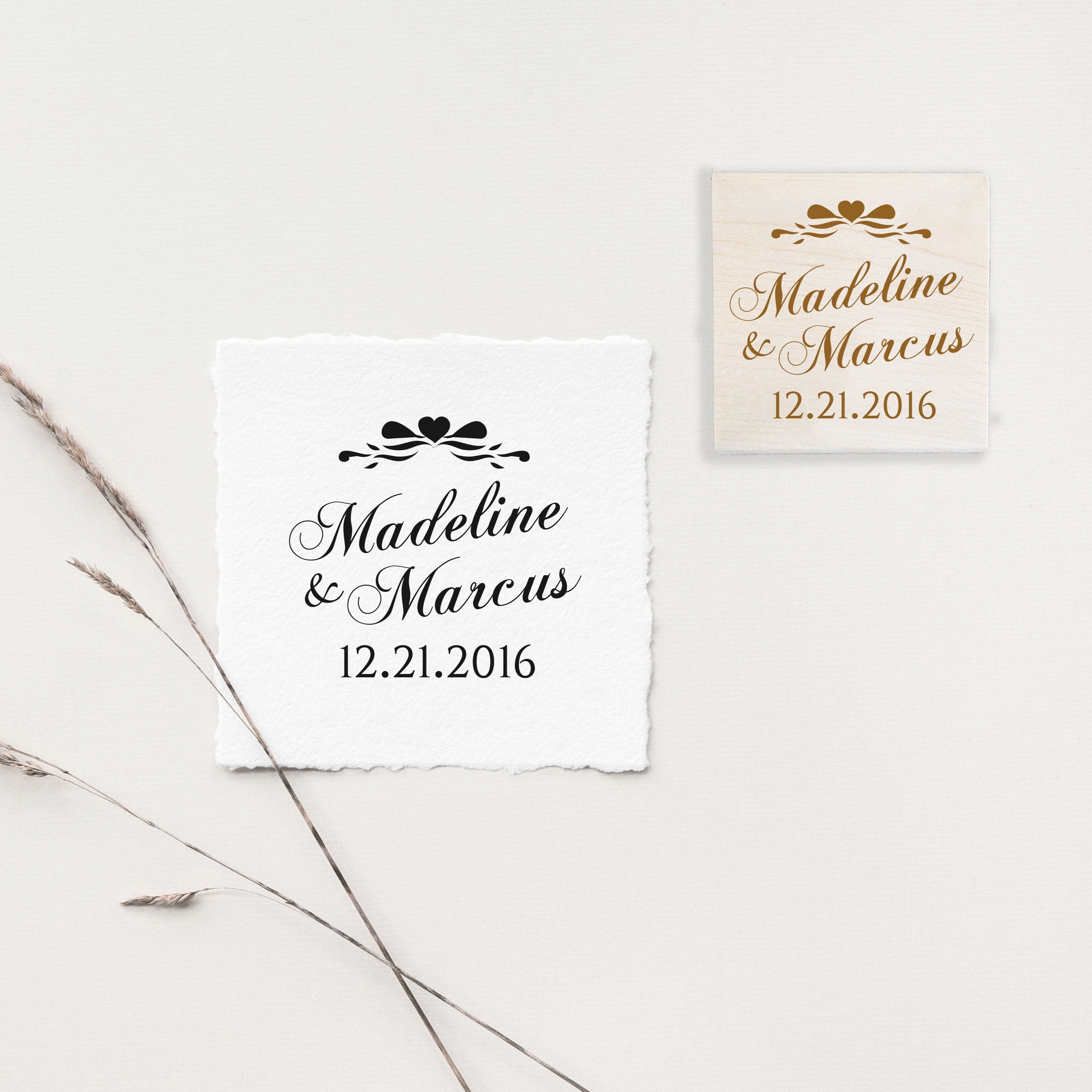 Madeline Ribbon Wedding Stamp