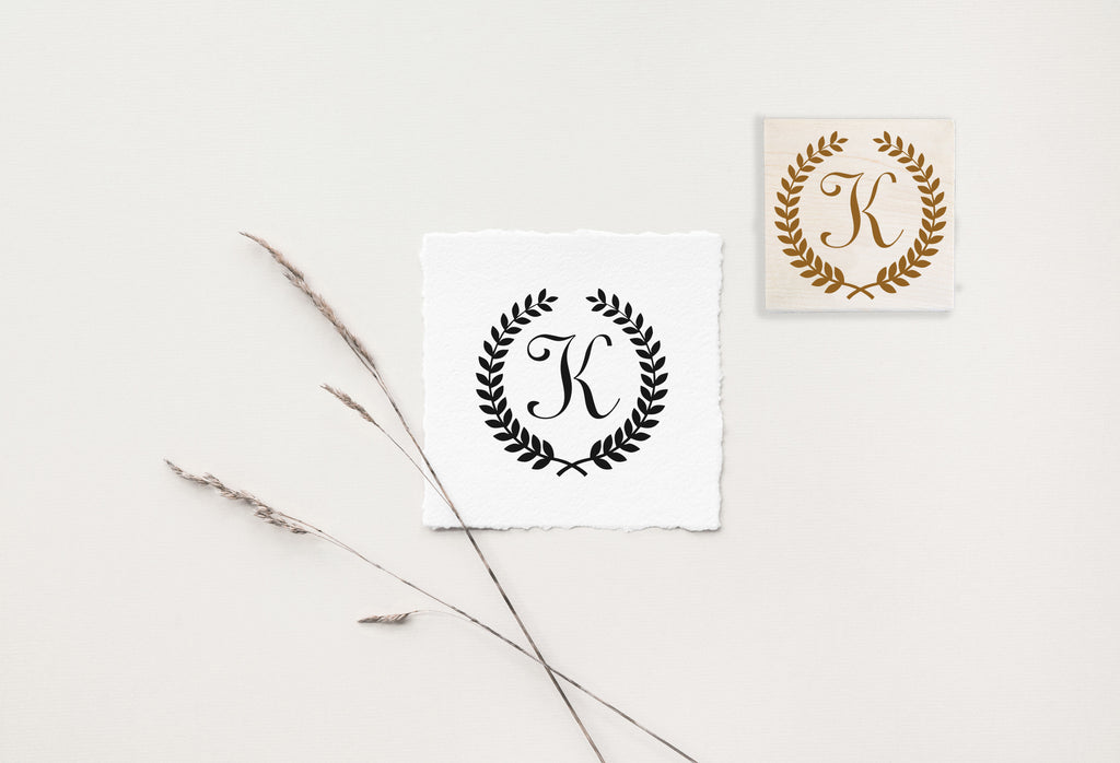 Stamp - Wreath Initial