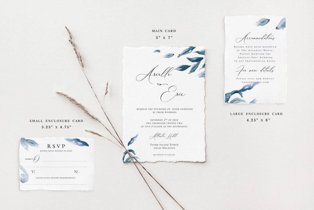 Arielle Deckle Edge Wedding Invitations