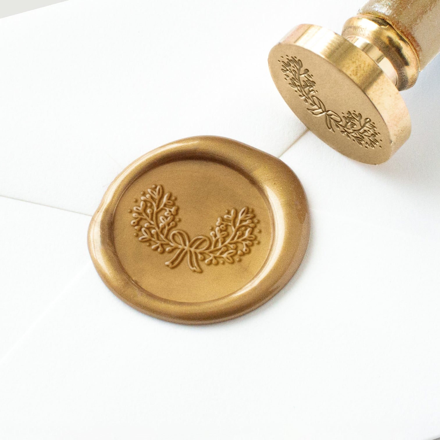Wax Seal Stamp - Wreath with Ribbon