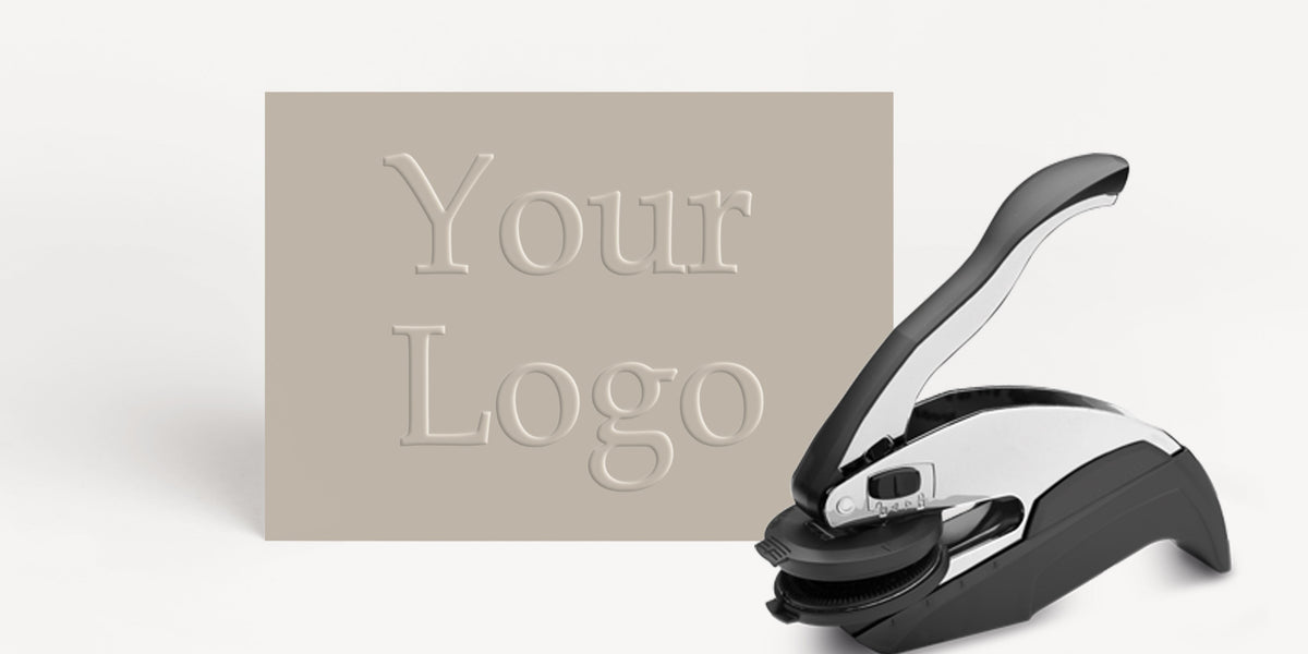 Your Logo Here Embosser Set - Custom Image Embossing Plate & Device